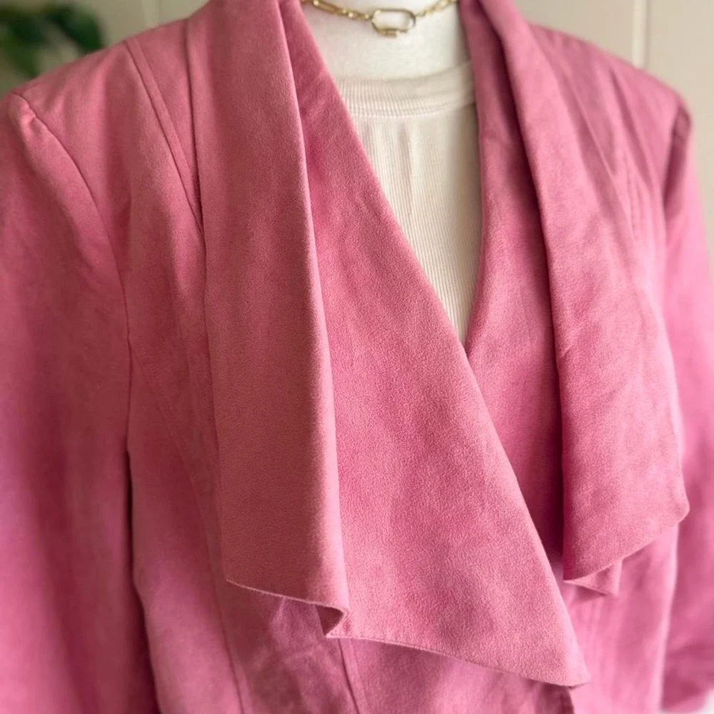 Dressbarn Light Pink 3/4 Sleeve Fully Lined Blazer Women's Size XL Fairycore